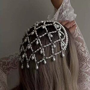 Stunning Drip Hair Net Headpiece